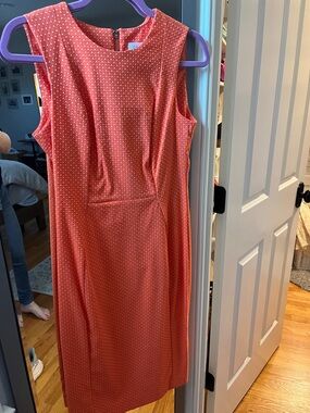 Calvin Klein Coral Sleeveless Midi Sheath Dress